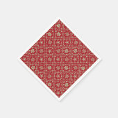Red Holiday Simple Snowflake Rustikale Weihnachten Serviette (Ecke)