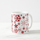 Red Holiday Snowflakdesign Kaffeetasse (VorderseiteRechts)