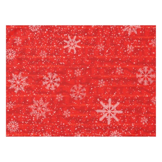 Red Holiday Snowflake Tischdecke (Vorderseite (Horizontal))