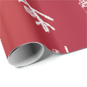 Red Holiday Snowflakes Frohe Weihnachten Geschenkpapier (Rolleneckpunkt)