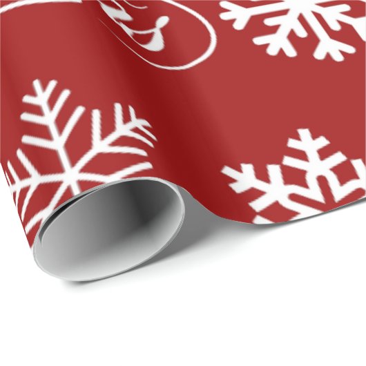 Red Holiday Snowflakes Frohe Weihnachtsgeschenk Wr Geschenkpapier (Rolleneckpunkt)
