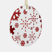 Red Holiday Snowflakes Keramikornament (Rechts)