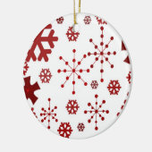 Red Holiday Snowflakes Keramikornament (Links)