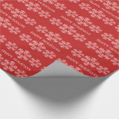 Red Holiday Snowflakes Packpapier (Ecke)