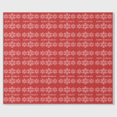 Red Holiday Snowflakes Packpapier (Flach)