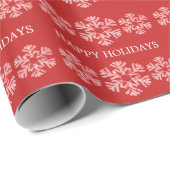 Red Holiday Snowflakes Packpapier (Rolleneckpunkt)