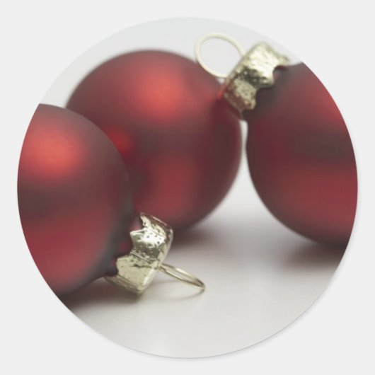 Red Holiday Tree Balls Custom Christmas Siegel Runder Aufkleber (Vorderseite)