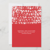 Red Holiday Weihnachts Weihnachtssaitenlicht Einla Einladung (Rückseite)