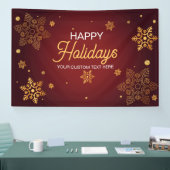 Red Holidays Christmas party backdrop Banner (Messe)