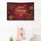 Red Holidays Christmas party backdrop Banner (InSitu)