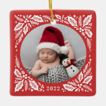 Red Holly 2 Foto mit Jahr Weihnachten