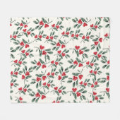 Red Holly beries Green mistletoe Blätter Fleecedecke (Vorderseite (Horizontal))