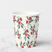 Red Holly beries Green mistletoe Blätter Pappbecher (Rechts)