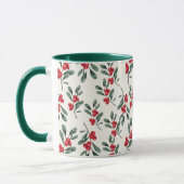 Red Holly beries Green mistletoe Blätter Tasse (Links)