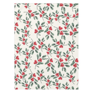 Red Holly beries Green mistletoe Blätter Tischdecke