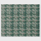 Red Holly Berries and Foliage on Dark Green Geschenkpapier (Flach)