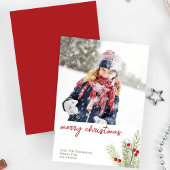 Red Holly Berries Frohe Weihnachten Ein Foto