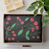 Red Holly Berries Klassisches Urlaubsmuster Seidenpapier (Geschenk)