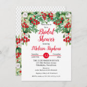 Red Holly Berries | ROSE BRAUTPARTY Einladung (Vorne/Hinten)