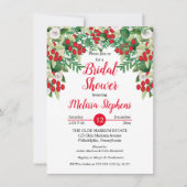 Red Holly Berries | ROSE BRAUTPARTY Einladung (Vorderseite)