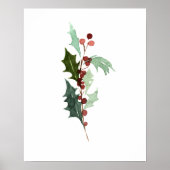 Red Holly Berry Christmas Poster (Vorne)