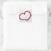 Red Holly Berry Heart Quadratischer Aufkleber (Tasche)