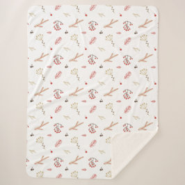 Red Holly Berry Holiday Sherpadecke