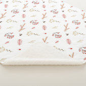 Red Holly Berry Holiday Sherpadecke (3/4)