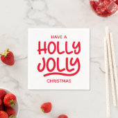 Red Holly Jolly Typografie Serviette (Beispiel)