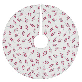 Red Holly Pip Berries Festival Polyester Weihnachtsbaumdecke