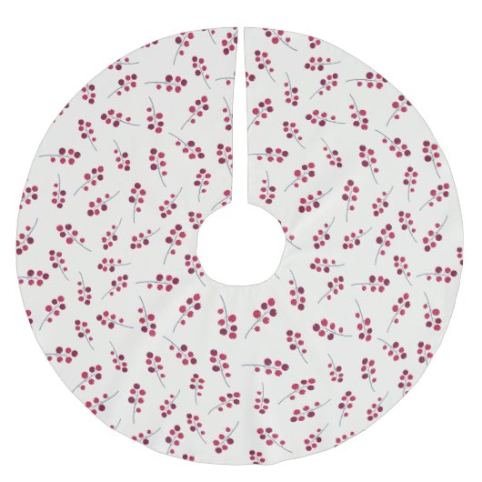 Red Holly Pip Berries Festival Polyester Weihnachtsbaumdecke (Vorderseite)