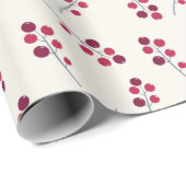Red Holly Pip Berries Festlicher Urlaub Geschenkpapier (Rolleneckpunkt)