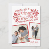 Red Holly Tilted Snapshot 2 Foto Weihnachten (Vorderseite)