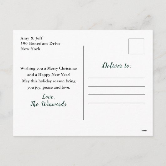 Red Holly Wreath Frohe Weihnachten (Rückseite)