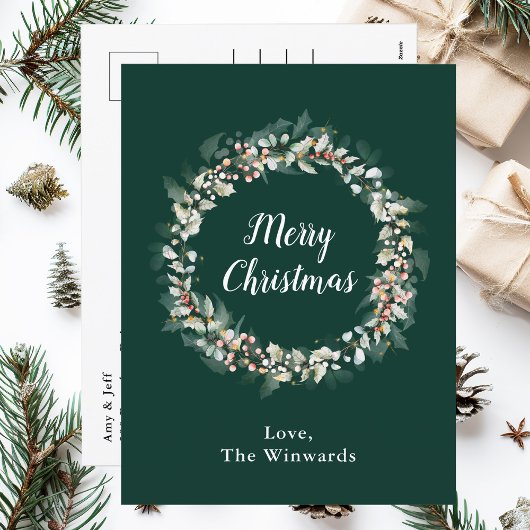 Red Holly Wreath Frohe Weihnachten