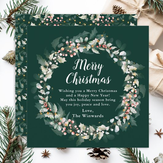 Red Holly Wreath Frohe Weihnachten
