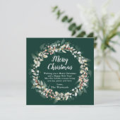 Red Holly Wreath Frohe Weihnachten (Stehend Vorderseite)