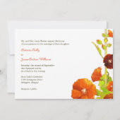 Red Hollyhocks Elegant Wedding Einladung (Rückseite)