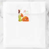 Red Hollyhocks Floral Brautparty Quadratischer Aufkleber (Tasche)