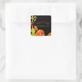 Red Hollyhocks Gastgeschenk Hochzeit Quadratischer Aufkleber (Tasche)