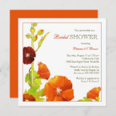 Red Hollyhocks Unique Brautparty Einladung (Vorne/Hinten)