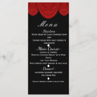 Red HOLLYWOOD Gardinen Elegantes Glam Party Menü