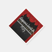 Red HOLLYWOOD Gardinen & Gold Party Custom Serviette (Ecke)