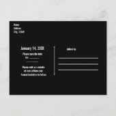 Red HOLLYWOOD Vorhänge & Silver Star Save the Date Ankündigungspostkarte (Rückseite)