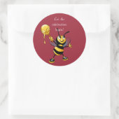 Red Honey Bee Rosh HaShana Runder Aufkleber (Tasche)