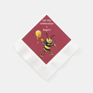 Red Honey Bee Rosh HaShana Serviette