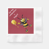 Red Honey Bee Rosh HaShana Serviette (Vorderseite)