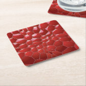 Red Honeycombs Square Paper Untersetzer (angewinkelt)