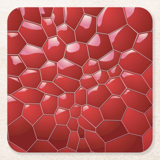 Red Honeycombs Square Paper Untersetzer (Vorderseite)