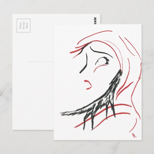 Red Hood & Wolf Postkarte (Vorne/Hinten)